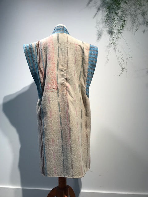 Kantha long sleeveless Kimono_3