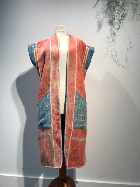 Kantha long sleeveless Kimono_3