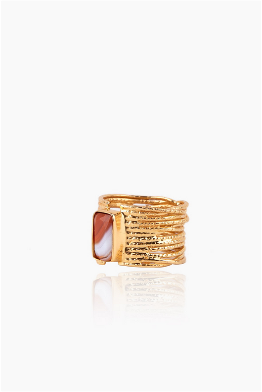 Détail ring cornelion - Gold